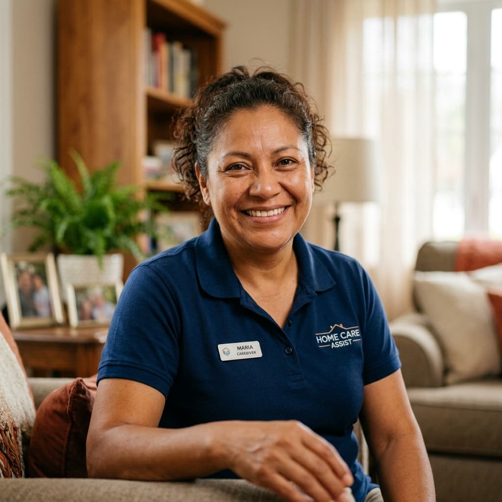 Blessed Hearts Homecare caregiver helping elderly lady